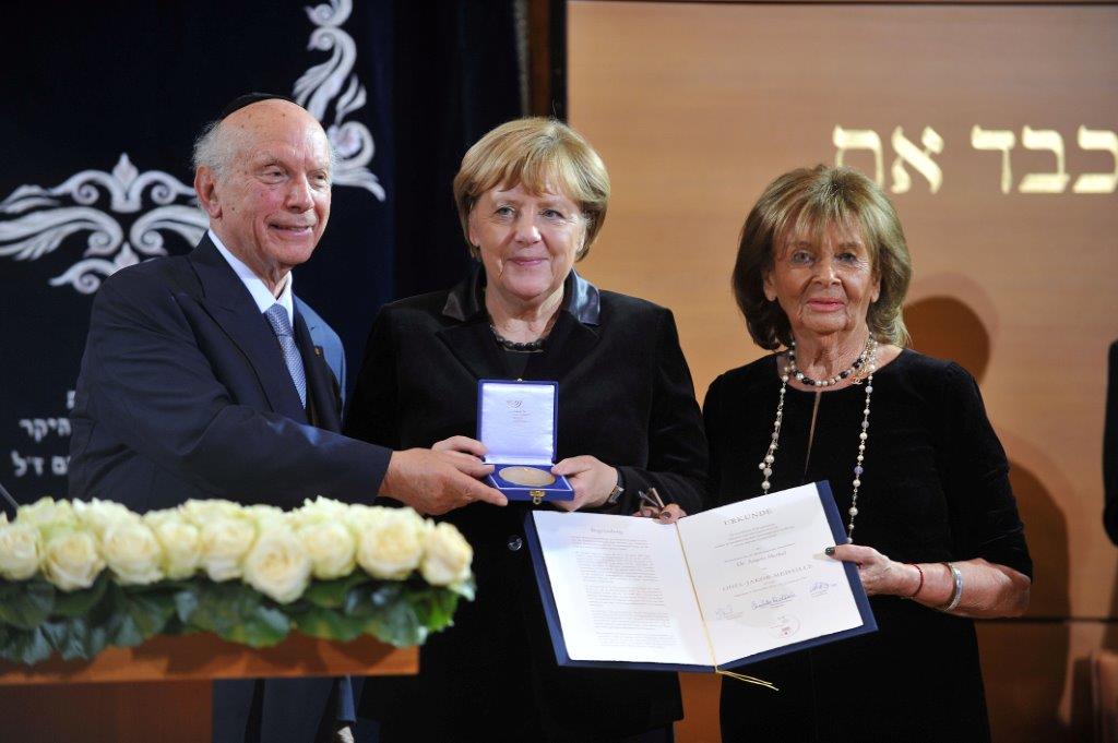 Kristallnacht Commemoration: Rabbi Schneier and German Chancellor Angela Merkel